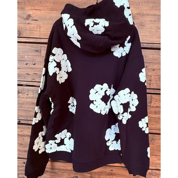 Denim Tears Hoodie Mens Sz Medium Black Cotton Wreath Streetwear 100% AUTHENTIC - Picture 2 of 12